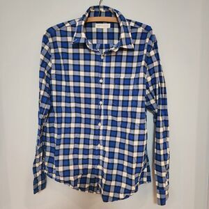 Aeropostale Blue and White Plaid Button Down Shirt Men's Size M
